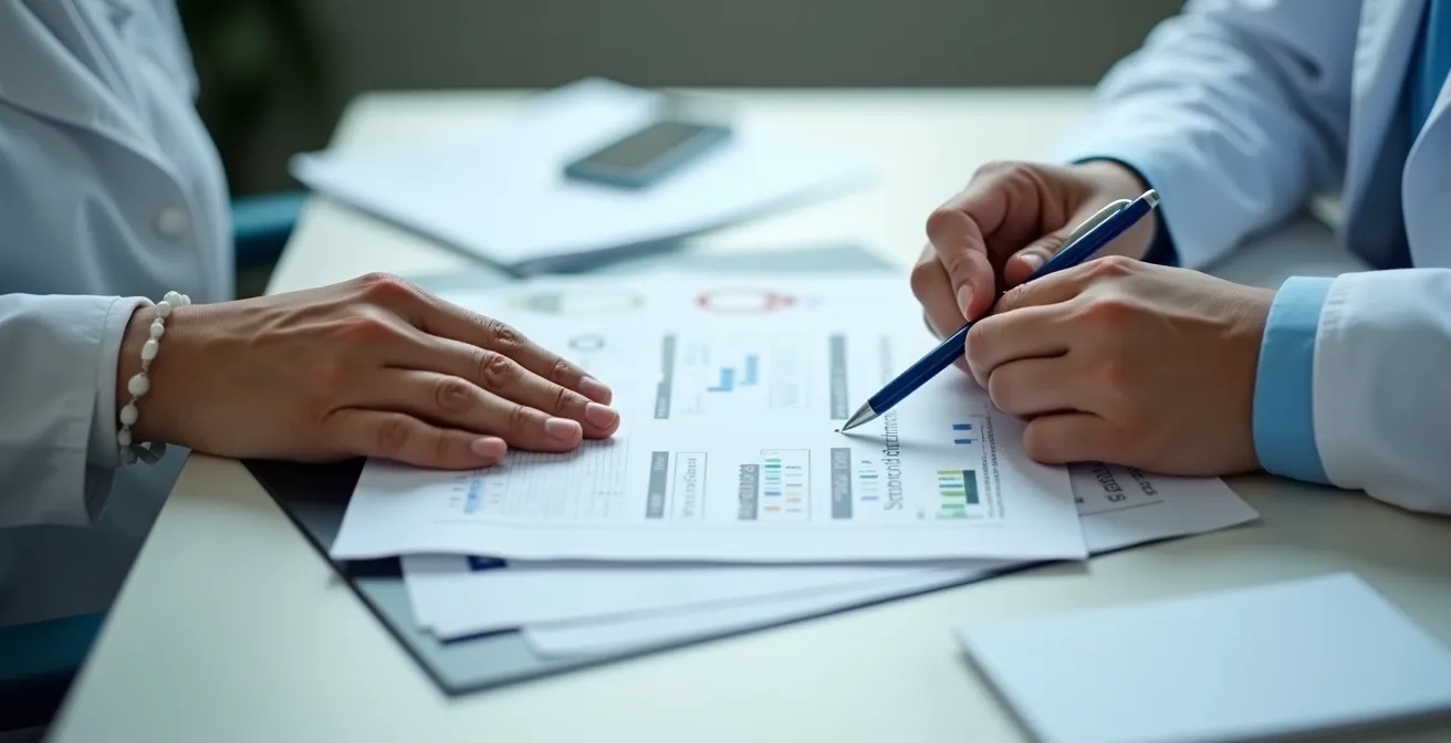 Échange respectueux entre un patient et son médecin dans un cabinet médical moderne