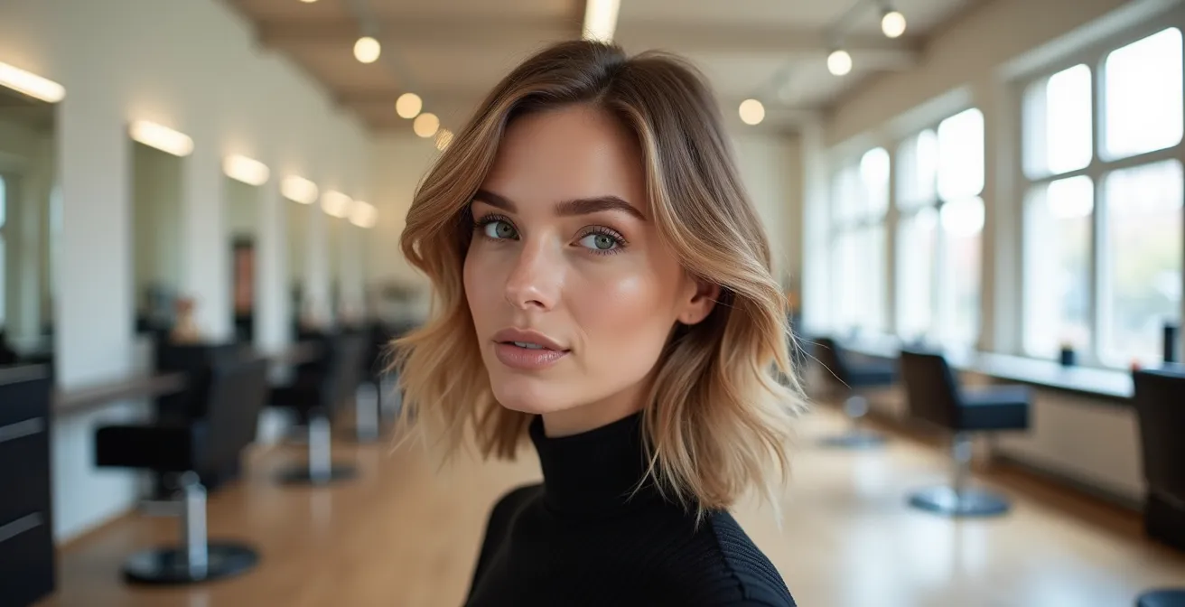 Comparaison visuelle de cheveux fins avec coloration unie versus balayage multidimensionnel