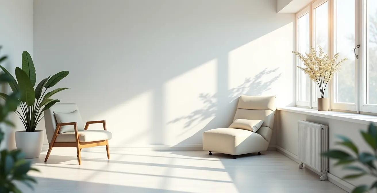 Environnement médical apaisant avec focus sur l'ambiance de suivi cardiaque