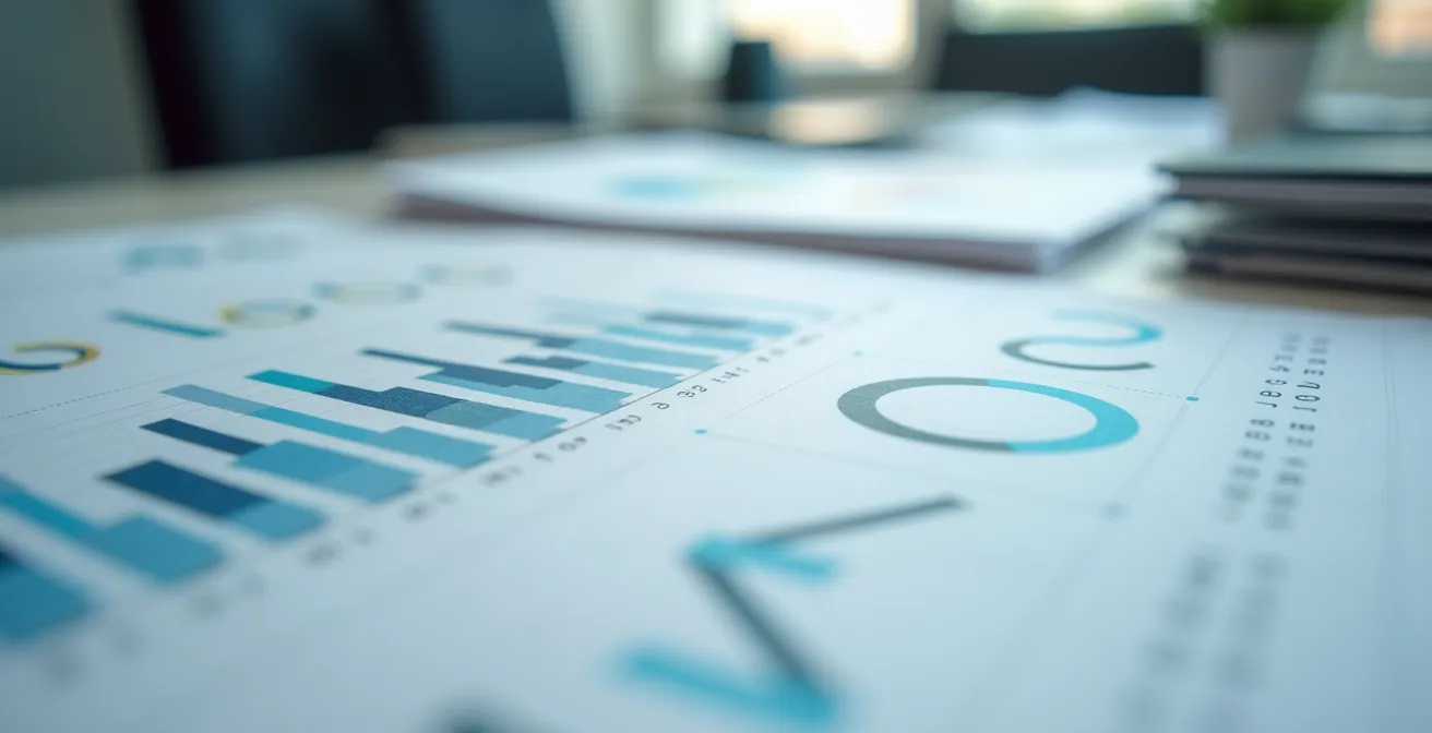 Documents de préparation et graphiques sur un bureau pour négociation salariale