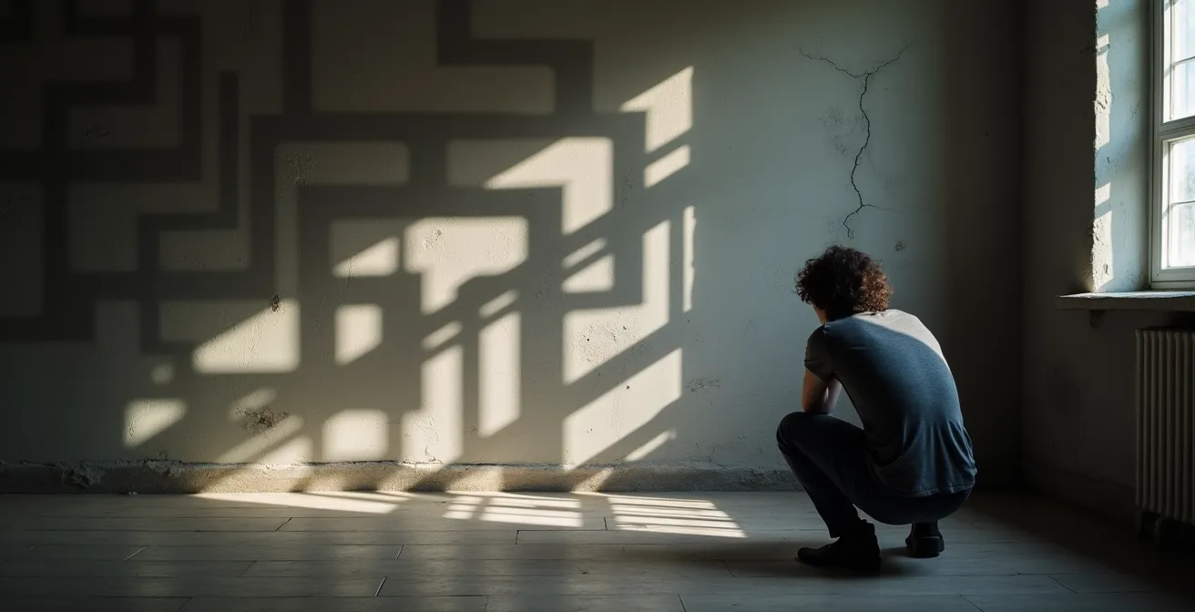 Métaphore visuelle de l'emprise psychologique dans les violences conjugales